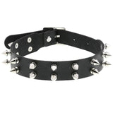 Spiked Leather Choker Collar Goth Necklace Punk Egirl Gothic Accessories