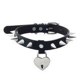 Harajuku Heart Choker Spike Leather Collar Chocker Goth Necklace