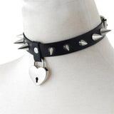 Harajuku Heart Choker Spike Leather Collar Chocker Goth Necklace
