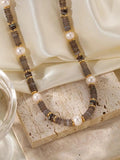 Freshwater Pearl Beaded Necklace Agat Women Girls Party Jewelry
