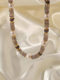 Freshwater Pearl Beaded Necklace Agat Women Girls Party Jewelry
