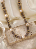Freshwater Pearl Beaded Necklace Agat Women Girls Party Jewelry