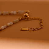 Shell Flower Choker Necklace Mother of Pearl Beads Tarnish Jewelry for Women