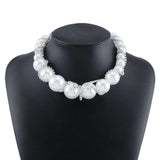 Baroque Pearl Crystal Chain Choker Necklace