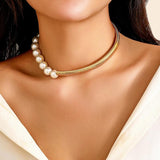 Vintage Pearl Beads Choker Necklace for Women