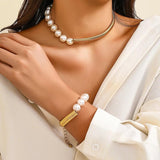 Vintage Pearl Beads Choker Necklace for Women