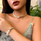 Vintage Pearl Beads Choker Necklace for Women