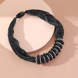 Boho Chunky Collar Choker Necklace Freshwater Pearl Thick Chain