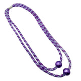 Purple Mesh Necklaces Big Sweater Chain Women Boho Pearl Pendant Necklace