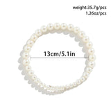 Pearl Beaded Collar Necklace Punk Silver CCB Bead Chain