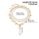Kpop Pearl Metal Chain Necklace Zircon Charm Choker Jewelry
