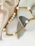 Peri'sbox Stainless Steel Beaded Pearl Choker Necklace