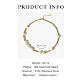 Peri'sbox Stainless Steel Beaded Pearl Choker Necklace