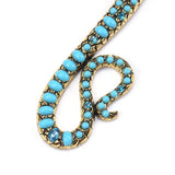 Boho Ethnic Snake Shape Choker Necklace with Inlay Stone Pearls