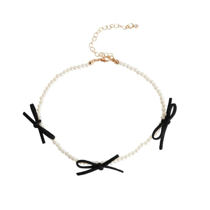 Pearl Bead Choker Necklace Sweet Statement Jewelry Drop