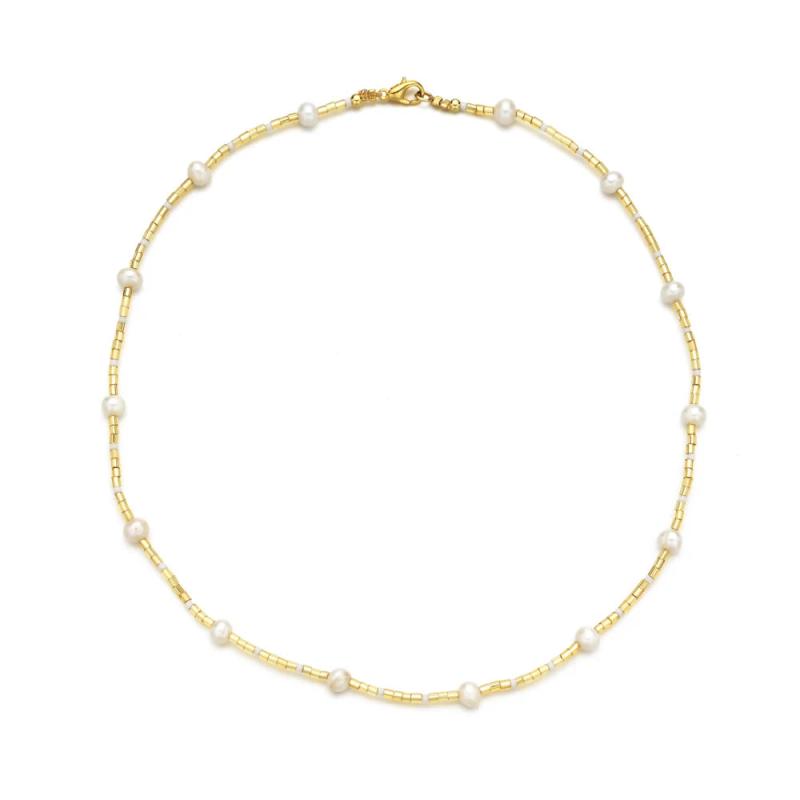 Boho Pearl Beads Choker Clavicle Chain Necklace For Women Wedding Jewelry
