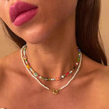 Boho Pearl Beads Choker Clavicle Chain Necklace For Women Wedding Jewelry
