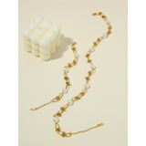 YACHAN Chubby Chains Stainless Steel Necklace for Women Vintage Pearl Choker