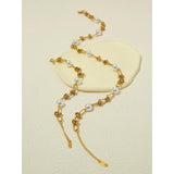 YACHAN Chubby Chains Stainless Steel Necklace for Women Vintage Pearl Choker