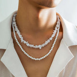 Punk Stone Beaded Necklace for Men