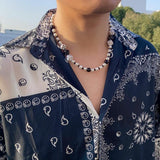 Hip Hop Pearl Chain Dice Pendant Necklace for Women Men Kpop
