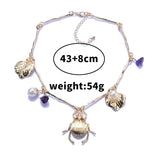 Baroque Statement Metal Choker Necklace With Insect Leaf Stone Pearls