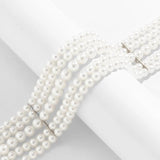 Multilayer Pearl Choker Necklace Wedding Party Jewelry