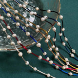 Baroque Pearl Choker Necklace with Rope Chain Boho Beach
