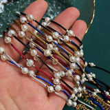Baroque Pearl Choker Necklace with Rope Chain Boho Beach