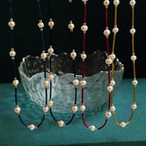 Baroque Pearl Choker Necklace with Rope Chain Boho Beach