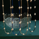 Baroque Pearl Choker Necklace with Rope Chain Boho Beach