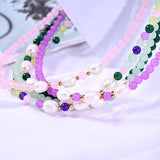 Chalcedony Necklace Freshwater Pearl Choker Jewelry