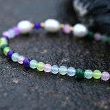 Chalcedony Necklace Freshwater Pearl Choker Jewelry