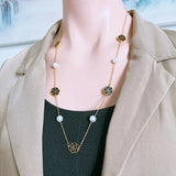 Camellia Flower Pearl Choker Necklace for Women