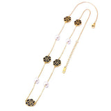 Camellia Flower Pearl Choker Necklace for Women
