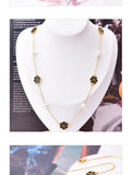 Camellia Flower Pearl Choker Necklace for Women