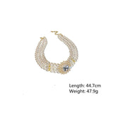 Vintage Palace Pearl Choker Necklace Crystal Wedding Jewelry