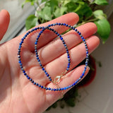 Mini Crystal Stone Necklace Short Collar Tiny Strand Natural Gems Choker
