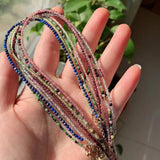 Mini Crystal Stone Necklace Short Collar Tiny Strand Natural Gems Choker
