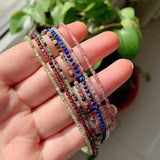 Mini Crystal Stone Necklace Short Collar Tiny Strand Natural Gems Choker