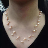 3-Layer Natural Freshwater Pearl Necklace for Women - Different Colors