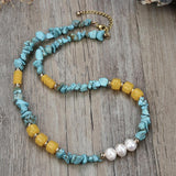 Coconut Shell Freshwater Pearl Necklace Natural Stone Stainless Steel Jewelry