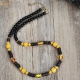 Coconut Shell Freshwater Pearl Necklace Natural Stone Stainless Steel Jewelry