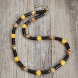Coconut Shell Freshwater Pearl Necklace Natural Stone Stainless Steel Jewelry