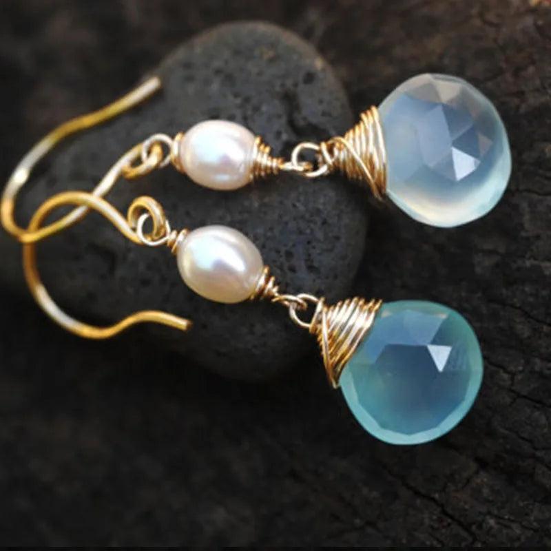 Aqua Chalcedony Necklace - Elegant Gemstone Jewelry