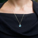 Aqua Chalcedony Necklace - Elegant Gemstone Jewelry