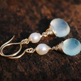 Aqua Chalcedony Necklace - Elegant Gemstone Jewelry