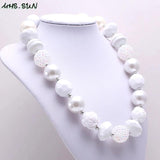 Girls Beads Necklace Kids Chunky Bubblegum Necklace With Rose Flower