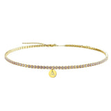 Rhinestone Alphabet Initial Letter Tennis Necklace Choker