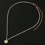 Rhinestone Alphabet Initial Letter Tennis Necklace Choker